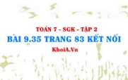 Bài 9.35 trang 83 Toán 7 Kết nối tri thức Tập 2